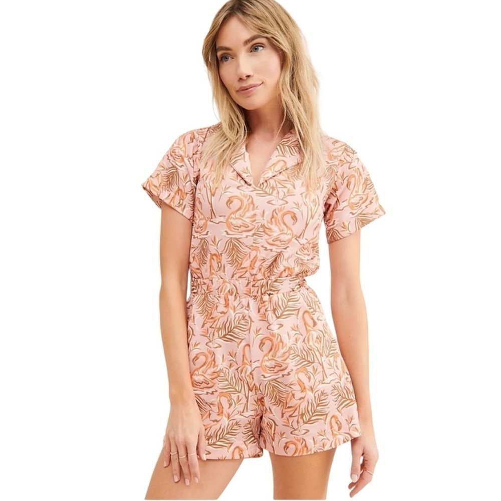 Free People And Dazey LA Retro Flamingo Romper